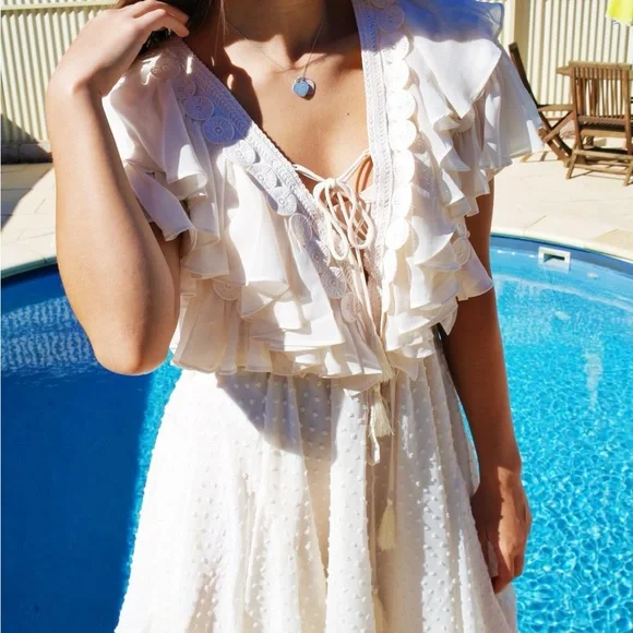 STELLA RUFFLE DRAWSTRING MINI DRESS
NWOT - Picture 6 of 8